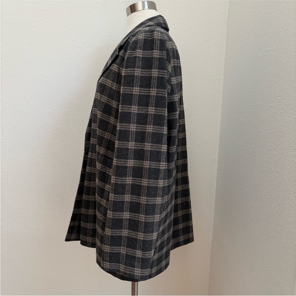 Madewell Plaid Oversized Blazer Dorset Windowpane Wool Gray Brown Size Xxl - Picture 10 of 13